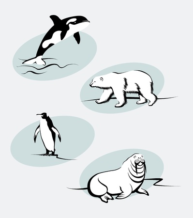 白黒動物 のイラスト素材 ベクタ Image 白黒動物 のイラスト素材 ベクタ Image
