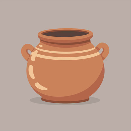 brown ceramic pot with handles clip art preview