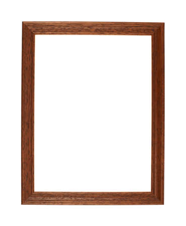 A4 Size Empty Copyspace Photo Frame Made Of Brown Wood Isolated