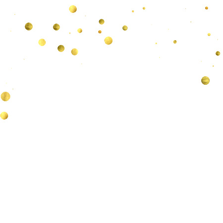 落下の紙吹雪 白い背景に分離ベクトル ゴールデン サークル 新年のお祝いカード テンプレートです 明るいクリスマスの背景 爆発背景 結婚周年記念壁紙 驚きの印刷のイラスト素材 ベクタ Image