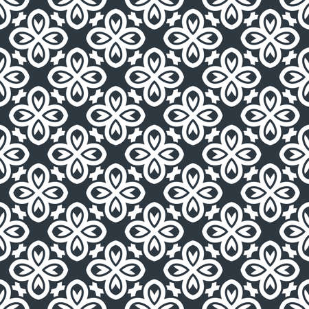 アラビア風のシームレスな背景は デザインのパターンを持つ黒と白の壁紙 東洋の伝統的な白黒の装飾のイラスト素材 ベクタ Image