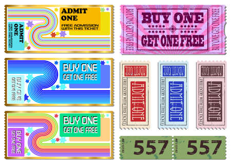 スポーツ 映画 コンサート サーカスのチケットのイラスト素材 ベクタ Image