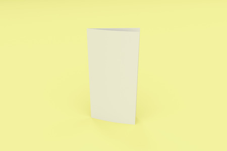 Download Blank White Two Fold Brochure Mockup On Yellow Background Clean Stock Photo Picture And Royalty Free Image Image 82729237 PSD Mockup Templates