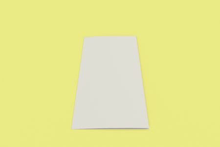 Download Blank White Two Fold Brochure Mockup On Yellow Background Clean Stock Photo Picture And Royalty Free Image Image 82729257 PSD Mockup Templates