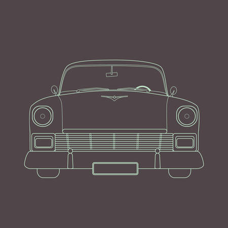 フラット スタイルにベクトルで作った簡単なレトロな車イラストのイラスト素材 ベクタ Image