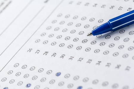 Test score sheet with answers