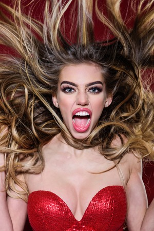 Long hair screaming blonde
