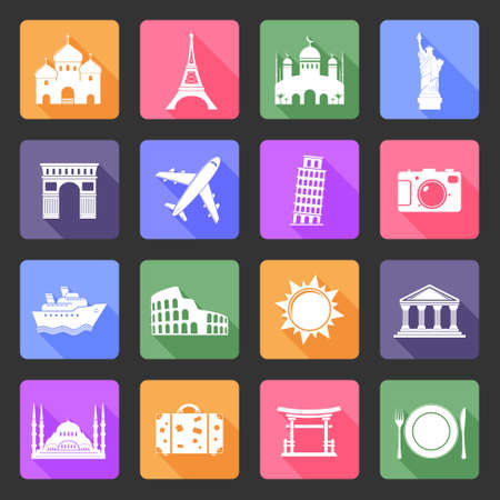 世界の有名な建物アイコン のイラスト素材 ベクタ Image 世界の有名な建物アイコン のイラスト素材 ベクタ Image