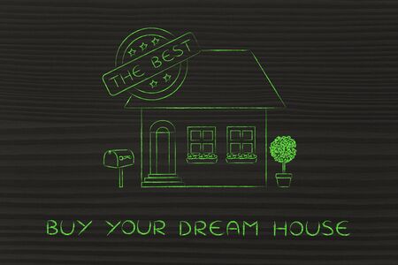 あなたの夢の家を買う 面白い家 5 星の評価およびテキスト ベスト の写真素材 画像素材 Image