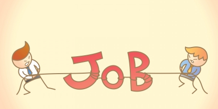 2 つのビジネスの男性の仕事を引っ張る漫画のキャラクター のイラスト素材 ベクタ Image 2 つのビジネスの男性の仕事を引っ張る漫画のキャラクター のイラスト素材 ベクタ Image