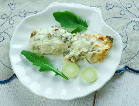 クリーム ソース オーブン焼き鱈 スウェーデン料理 の写真素材 画像素材 Image