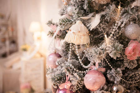 decorated christmas tree in rustic and shabby chic style new rustic christmas scene