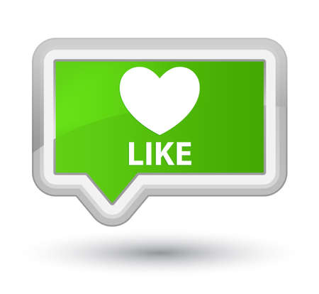 Like (heart icon) soft green banner button Фото со стока
