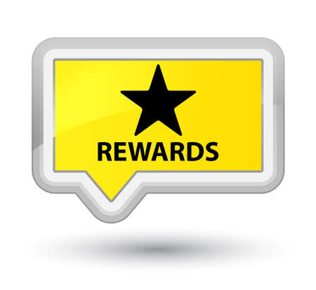 Rewards (star icon) yellow banner button Фото со стока