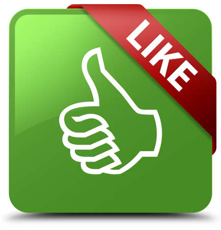Like soft green square button Фото со стока