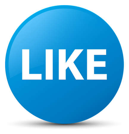 Like isolated on cyan blue round button abstract illustration