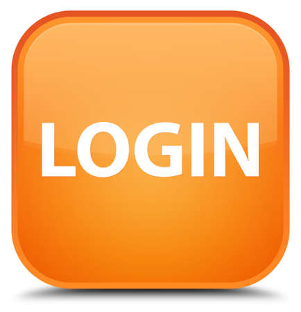 特別なオレンジ色の正方形ボタンの抽象的なイラストに隔離された