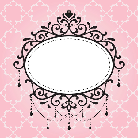 Chandelier Vintage Frames Design On Pink Background Chandelier Vintage Frames Design On Pink Background
