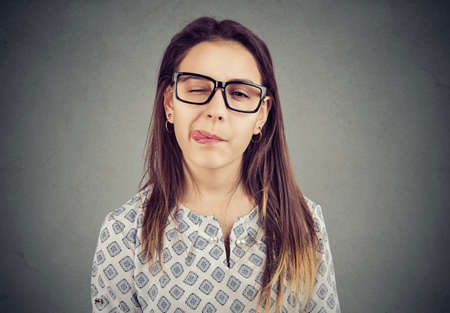 Schoolgirl glasses mistress tongue