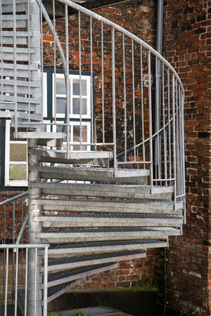 Modern Exterior Spiral Staircase Of Metal In The Backyard On.. Stock ... Modern Exterior Spiral Staircase Of Metal In The Backyard On.. Stock ...