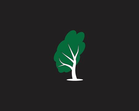 Tree icon logo vector concept of a stylized on black background