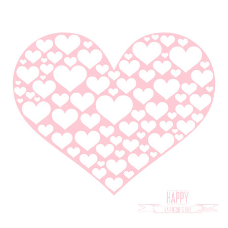 白い背景のベクトル図に白いハートにピンクのハート型です のイラスト素材 ベクタ Image