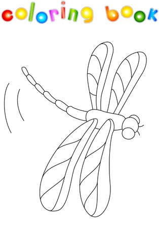 Cartoon Dragonfly Isolated On White. Coloring Book For Kids Royalty ... Cartoon Dragonfly Isolated On White. Coloring Book For Kids Royalty ...