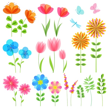 花と花の要素が白い背景で隔離のセットです のイラスト素材 ベクタ Image 花と花の要素が白い背景で隔離のセットです のイラスト素材 ベクタ Image