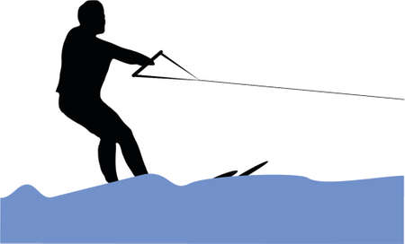 Illustration of a man making water ski