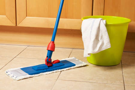 House cleaning with the mop Stock Photo House cleaning with the mop Stock Photo - 14921311