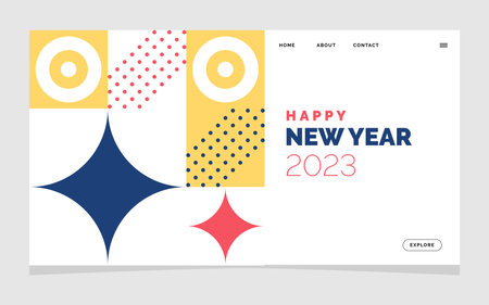 2048 design happy new year. new year 2023 logo design for brochure design. card. banner. christmas decor 2023 Фото со стока