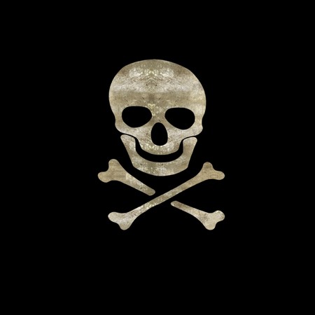 Grunge Skull And Crossbones Silhouette Symbol On Striped Black Background Stock Photo Grunge Skull And Crossbones Silhouette Symbol On Striped Black Background Stock Photo