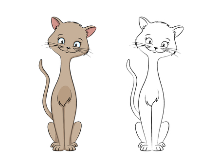 草原のかわいい猫のイラスト のイラスト素材 ベクタ Image 草原のかわいい猫のイラスト のイラスト素材 ベクタ Image