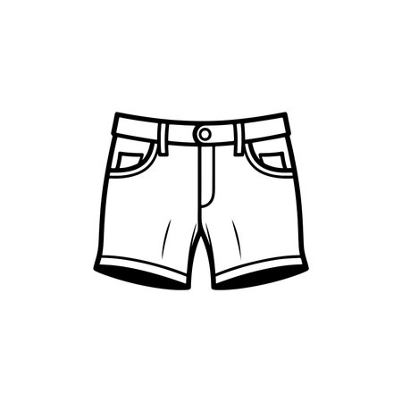 black and white shorts outline clip art preview