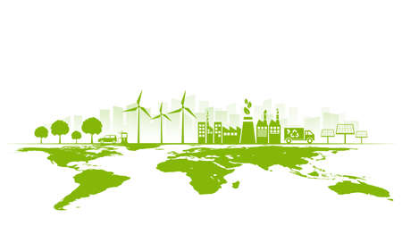 World environment day, eco friendly and sustainability development concept, vector illustration Фото со стока World environment day, eco friendly and sustainability development concept, vector illustration Фото со стока