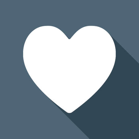 シンプルなハートアイコン 透明な背景に影付きの白いアイコン のイラスト素材 ベクタ Image