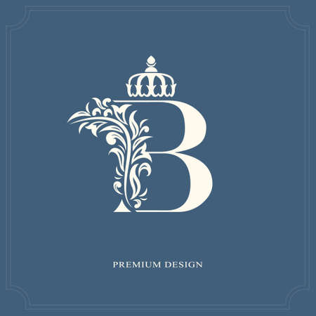 lettre élégante b avec une couronne. style royal gracieux. beau logo