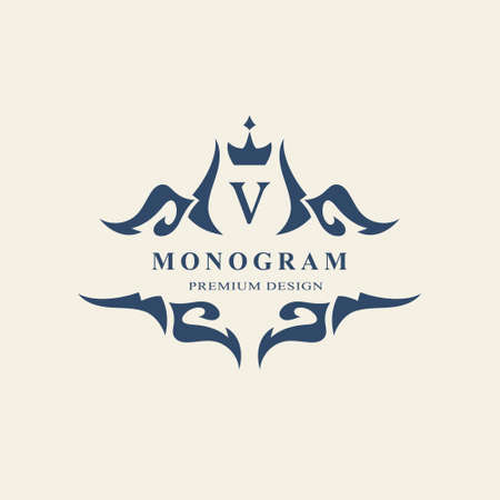monogram design elements graceful template calligraphic elegant