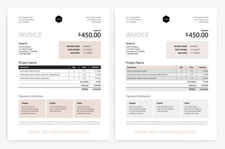請求書のテンプレート セット 美しい微妙な色 のイラスト素材 ベクタ Image 請求書のテンプレート セット 美しい微妙な色 のイラスト素材 ベクタ Image