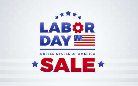 labor day sale banner template design w american flag labor
