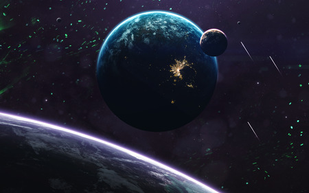 遠い宇宙の未知の惑星 深宇宙の画像は 高解像度の壁紙に最適な印刷で空想科学小説ファンタジー Nasa から提供されたこのイメージの要素 の写真素材 画像素材 Image