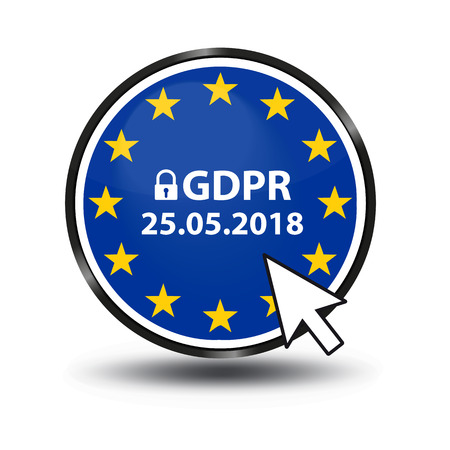 一般データ保護規則 Gdpr ドイツの突然変異 デイトンシュッツ グルンベロドヌン Dsgvo セキュリティロックとマウス 矢印を備えたwebボタンのイラスト素材 ベクタ Image