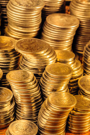 Gold coin: Vàng xu ngăn xếp tài kinh doanh và khái niệm thành công Kho ảnh