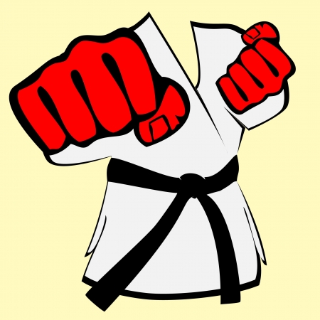 Martial arts symbol kimono big fists Stock Photo