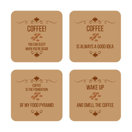 Set Von Kaffee Zitate Kann Fur Flyer Poster Einladungen Restaurant Oder Cafe Menu Design Verwendet Werden Lizenzfrei Nutzbare Vektorgrafiken Clip Arts Illustrationen Image