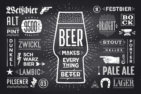 poster or banner with text beer makes everything better and names