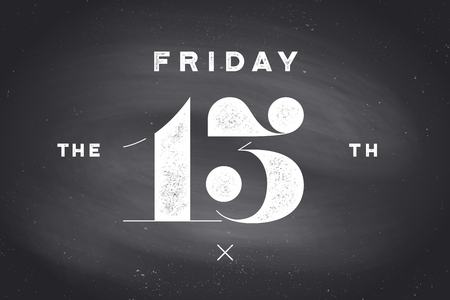 Friday the 13th. banner and poster with text friday the 13th. hand drawn design in red and black color. horror typography for party holiday 13th, friday. banner, poster, flyer. vector illustration Vector Illustration