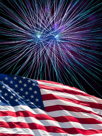 flag fireworks