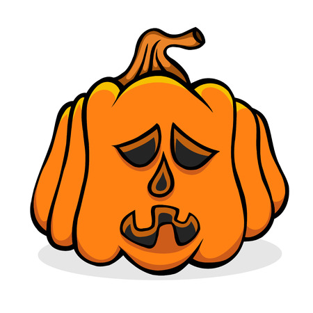 カボチャとハロウィーンの古いリボン ヴィンテージのポストカード のイラスト素材 ベクタ Image