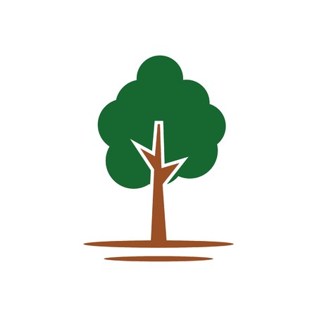 Tree icon forest symbol green nature vector